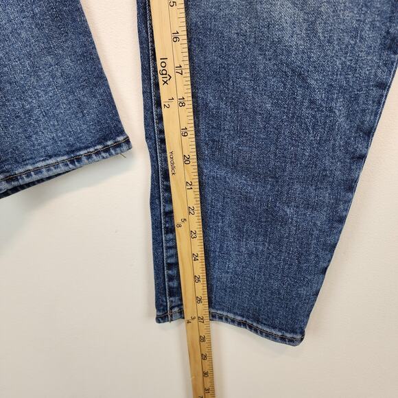 Old Navy OG Straight Leg Jeans Size 18 Blue High Rise Blue Whiskering Stretch - Picture 9 of 10